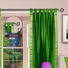 Indian Selections Green Tab Top Sheer Sari Curtain/Drape/Panel - 80W