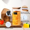 VIEWELLD Airtight Glass Storage Canister with Wood Lid (50oz), Clear