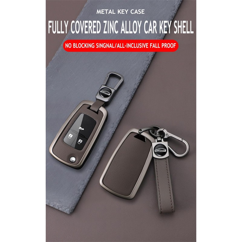 TECART Metal flip Key Fob Cover Fit for Chevy Camaro