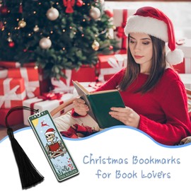 Octamber Christmas Bookmarks Christmas Gifts for Adults Teens Stocking Stuffers for Adults Women Men Santa Swap Gift Exchange Tarot Bookmark Funny Bookmarks for Women Men Gothic Gifts Skull Bookmark