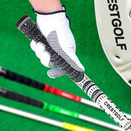 Crestgolf Updated Multi Compound Golf Grips for Golf Clubs Set of 13 More Non-Slip Ecological Cotton Yarn Thread Technology (White, Standard Size)