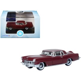 DCD 1956 Lincoln Continental Mark II Dark Red 1/87 (HO) Scale Diecast Model Car by Oxford Diecast