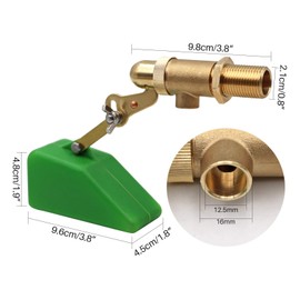 1/2 Inch Brass Water Float Valve with Adjustable Arm, Automatic Fill Feed Water Tank Float Ball Valve for Ponds, Livestock Water Trough, Aquariums, Aquaculture, Hydroponics and Reservoir