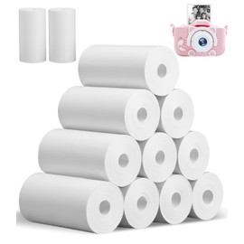 12 Rolls of Thermal Paper Children's Camera, Thermal Paper for Children, Instant Camera 57 x 30 mm, Refill Paper for Instant Cameras, Thermal Printer Paper, No Ink White