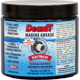 CAIG Laboratories, DeoxIT L27-ME-16, Electrical Marine Lithium Grease with Cleaner/Deoxidizer, No Particles, 453 g Jar, Pack of 1