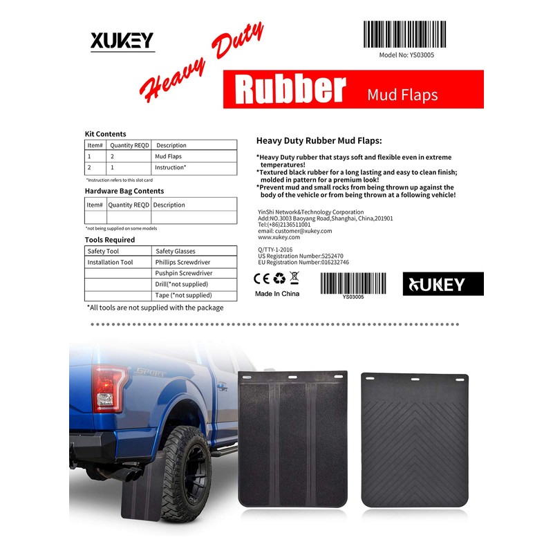 2pcs/Set Universal Heavy Duty Rubber Mud Flaps Car Pickup SUV