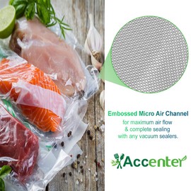 Vacuum Food Sealer Bags 23x33cm 50 Bags Commercial Grade Textured Food Vacuum Sealer Bag Thick Embossed Bags Upgrade Design Pre-Cut Bag BPA Free for Food Storage Sous Vide Cooking