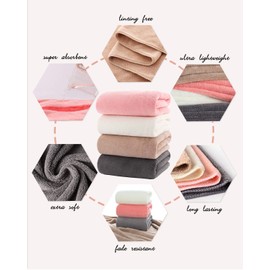 4-Pack Premium Soft Microfiber Hand Towel Set - Lint-Free & Fade-Resistant, Superior Absorbency Quick Dry 29" L x 13" W for Gym/Spa/Home, Lightweight Durable Skin-Friendly (multicolor)