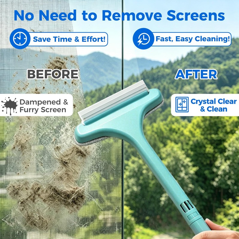 HOMEAN Window Track Cleaning Brush, 2-in-1 Groove Cleaning Tool with