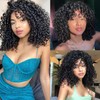 Afro Curly Wig with Bangs Short Kinky Curly Wig For