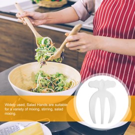 Ciieeo Salad Hands, Salad Tongs for Serving 2pcs Salad Forks Claws Fruit Picks Food Server Mixing Tool for Tossing Kitchen Counter Pasta Vegetable White