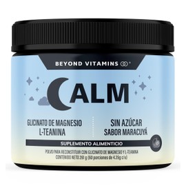 C ALM Glicinato de Magnesio + L-Teanina (Beyond Vitamins) | 400 mg de Magnesio y 100 mg de L-Teanina por Scoop | Super Calm Bebida Funcional Sabor Mar