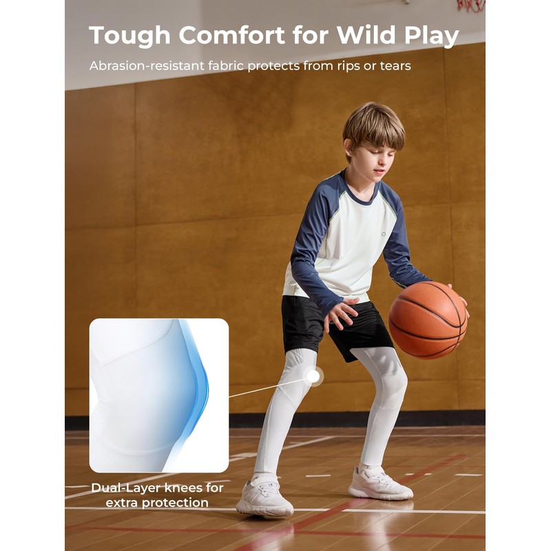 PATPAT Boys Compression Pants, Quick Dry Leggings Tights for Sports