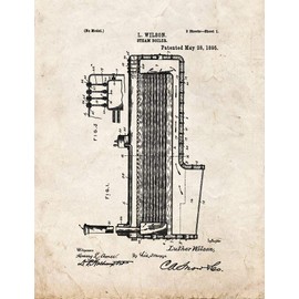 Steam Boiler Patent Print Old Look (20" x 24") M13967