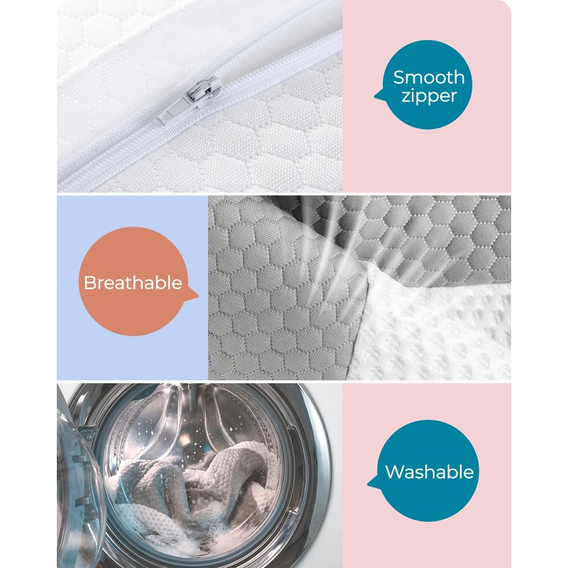 Elviros Cervical Memory Foam Pillowcase(Grey)