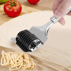 Staless Manual 22×7×6 Stainless Steel Noodle Lattice Roller Dough Cutter Pasta Spaghetti Maker for Kitchen Cooking Tools