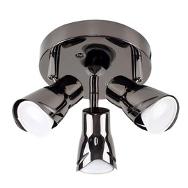 MiniSun Modern Black Chrome 3 Way Sleek Round Adjustable Ceiling Spotlight