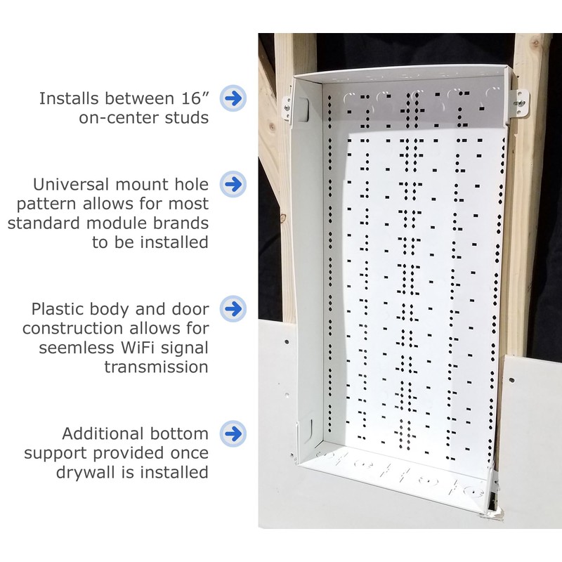 Benner-Nawman BN14304F 28" White Plastic WiFi-Friendly Foldable Structured Wiring Multi-Media
