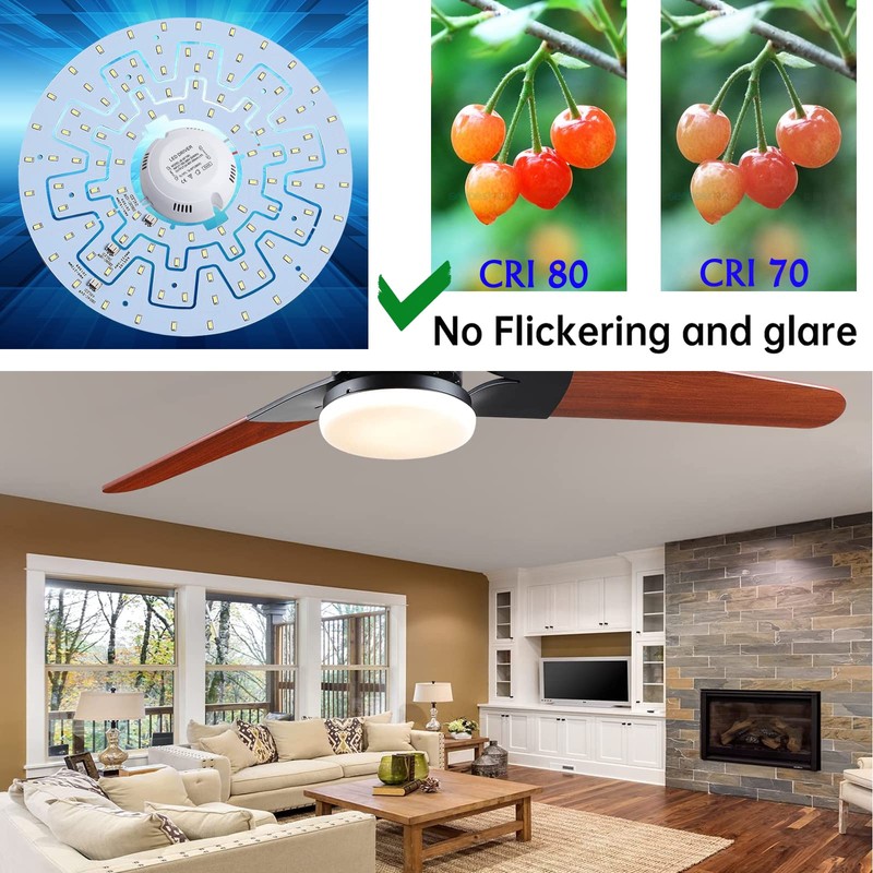 OLYMSTAR 12W LED Ceiling Fan Light Kit Replacement Panel for