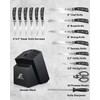 Knife Set, Kitchen Knife Block Sets with Sharpener, 6 Steak