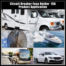 Hihaha DC 12V/ 24V/ 32V 15Amp Car Reset Circuit Breaker Audio Fuse Holder Durable Material