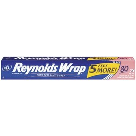 Reynolds Wrap Aluminum Foil, 80 Square Feet  (Pack of 5)