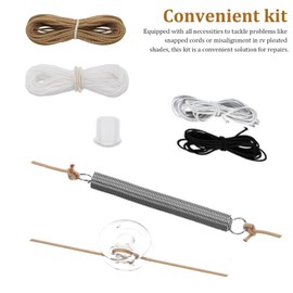 WADY RV Pleated Shade Repair Kit, Camper Van Window Shades Blind String Repair Replacement Kit for Trailer Pleated Shade, RV Blinds Maintenance Kit, Cords, Cord Retainers, Bushings, Springs (Black)