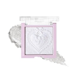 HESBUTY Highlighter Powder, Starlight White, Glitter, Glossy Skin, Transparent, High Color, Highlighter, Beginners, Commuting to Work, 0.4 oz (10 g) (04-Starlight White)