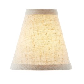 Aspen Creative 51028-2,Hardback Empire Transitional Clip-On Chandelier Shade/Beige Linen Fabric,2.5" Top x 5" Bottom x 5" Slant,Set of 2