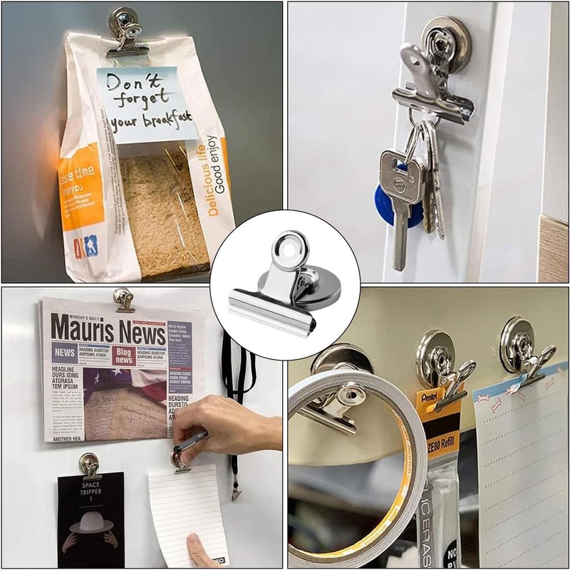 STR-12 Pcs Magnetic Clips, Strong Fridge Magnets Refrigerator Magnets with