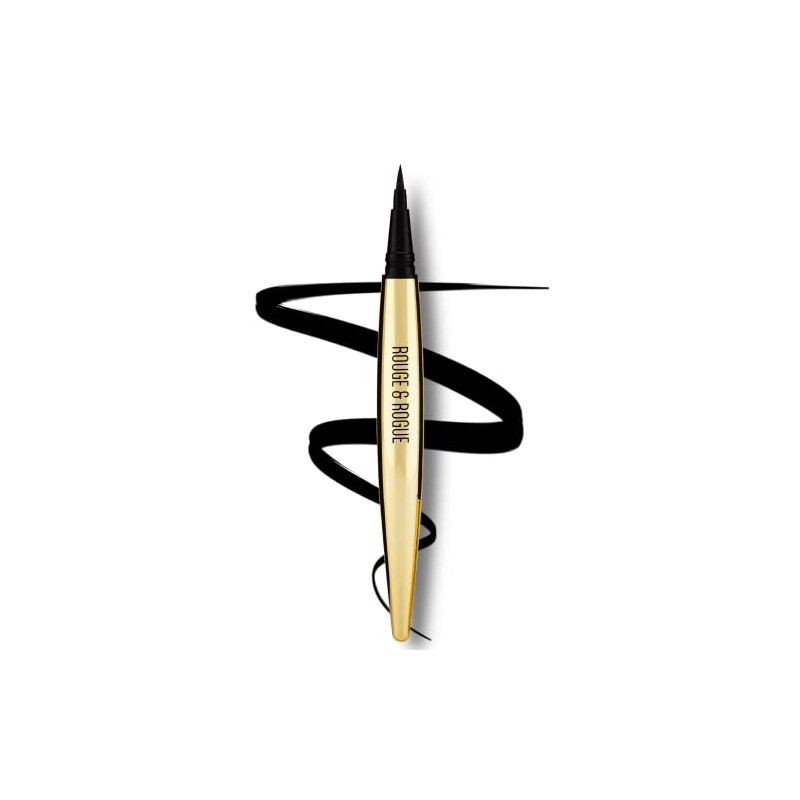 Rouge & Rogue Waterproof Liquid Eyeliner – Ultra-Black, Smudge-Proof, Long-Lasting,