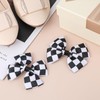 Mabor 2Pcs Checkered Flag Hair Bow Clips Black and White