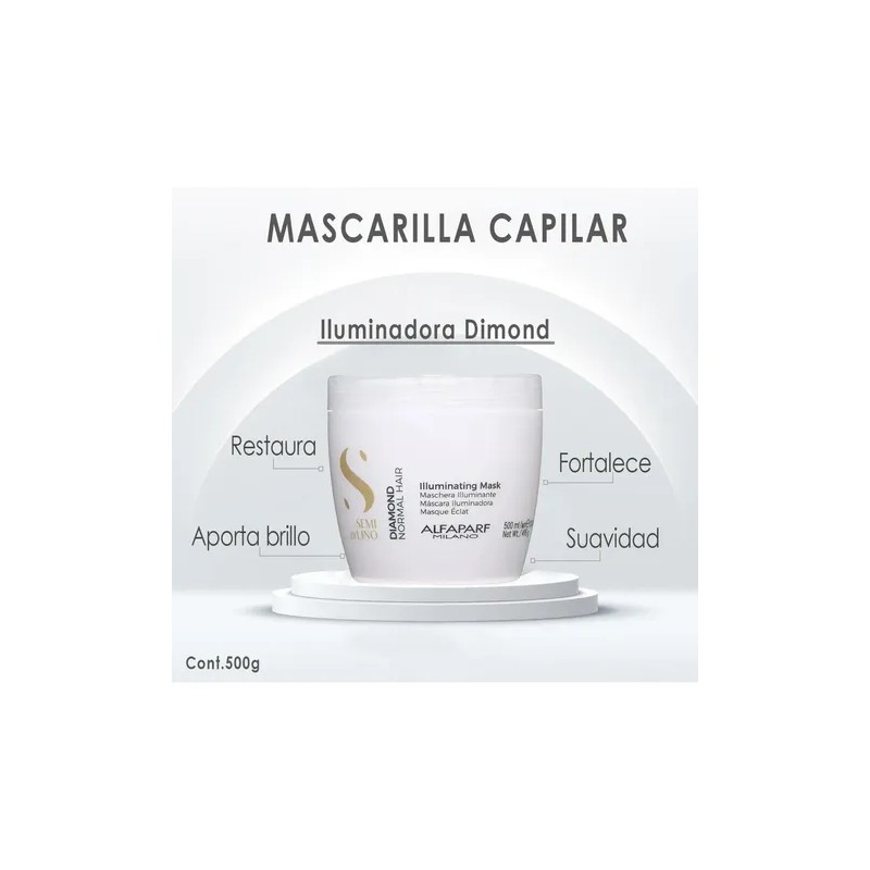 Mascarilla Iluminadora Alfaparf Para Cabello Normal 500g