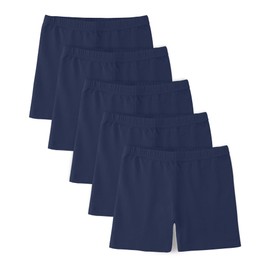 BOOPH - Paquete de 5 pantalones cortos de bicicleta para niñas, de algodón, para bailar y debajo de vestidos, marino, 7-8 Años