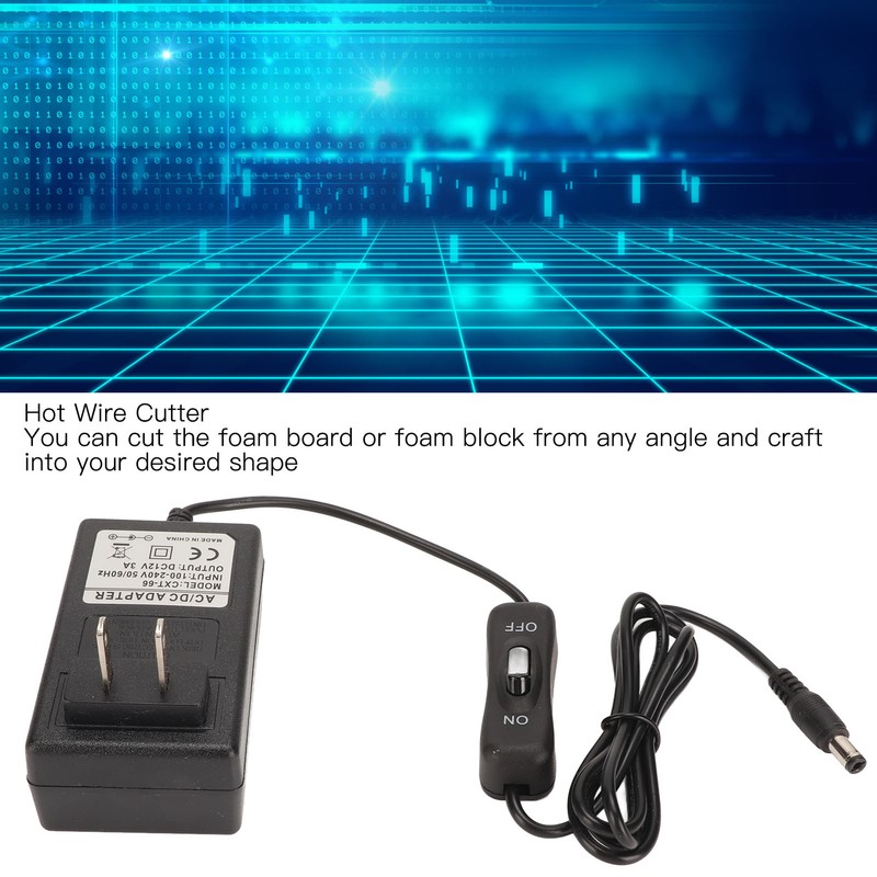 12V Power Adapter 20cm Needle Foam Cutter DC Power Supply
