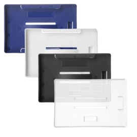 Karteo Card Holder Transparent Open [Pack of 1] ID Card Holder for up to 5 ID Cards Business Cards