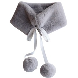 Roiyezo Women's Scarf, Faux Fur, Tippet Scarf, Snood, Fluffy, Neck Warmer, Fall and Winter, Cold Protection, Warm Scarf, Birthday, Christmas Gift, Women's Mother's Day, gray