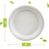 three leaf 9" BAGASSE ROUND PLATE, 25 Ct. Heavy-Duty- Super