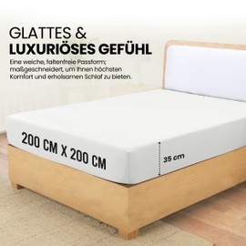 Utopia Bedding, Fitted Sheet, 200 x 200 cm, White, Oeko-Tex Certified, Brushed Polyester Microfibre, 35 cm Deep Pockets