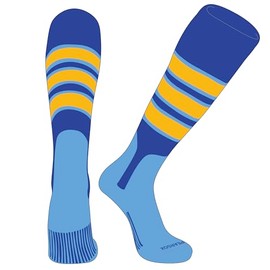 PEAR SOX OTC Baseball Softball Stirrup Socks (C, 7in) Royal, Sky Blue, Gold, SK