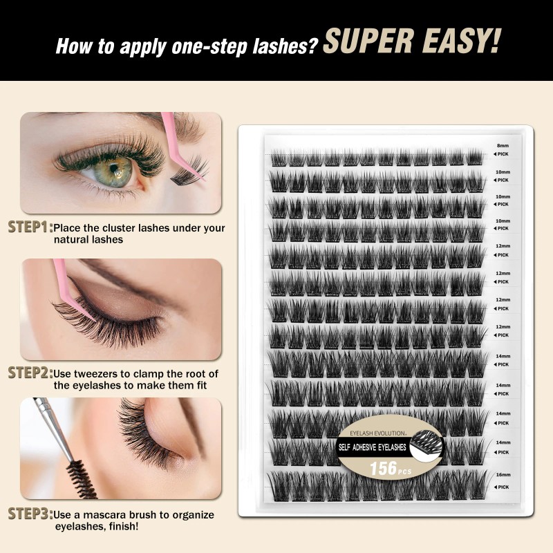 USA Ready to Ship 156pcs Self Adhesive One-Step Easy Lash