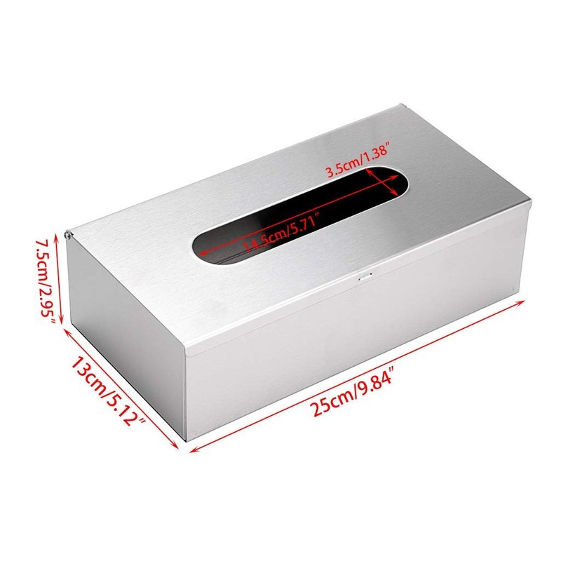 BTSKY Rectangular Tissue Box Cover, Modern Metal Tissue Holder Box