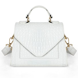 FRANSHION Women's Sling Handbag, White, 8.1 in x 3 in x 6 in, Nylon