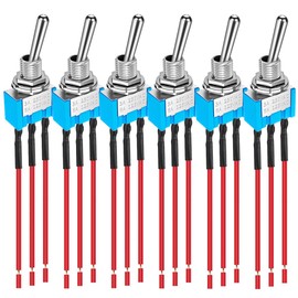 Gebildet Prewired MTS-103 Blue Mini Toggle Switch 125 VAC 6 A, 3 Pin 3 Position On/Off/On Switch for Car Marine Vehicles Toggle Switch Pack of 6