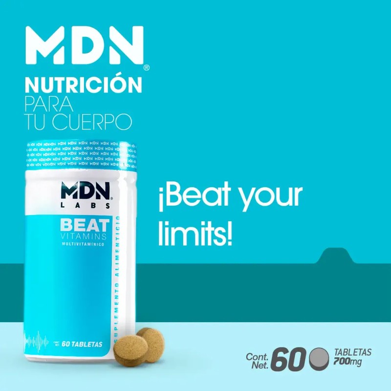 Suplemento Multivitaminico Beat 60 Tabletas Mdn Vitaminas Sin Sabor