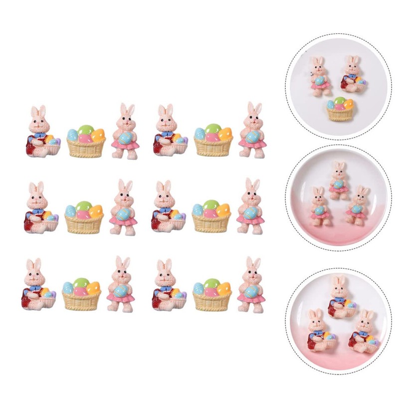 Kisangel 3sets Easter Bunny Eggs Basket Ornament Set DIY Decor