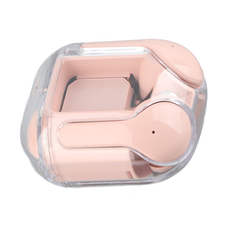 Wireless Bluetooth Earphones Noise Reduction Headphone Digital Display Rechargeable Pink