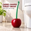 2 Pack Cherry Shaped Toilet Brush and Holder Sets, Novelty