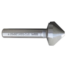 WRS Countersink DIN 335/C, HSS-E (Co5), for Stainless Steel, Precision Design, Made in Germany, with 3 Cutting Edges, 90° Countersunk Angle, in Plastic Box, Size: 11.5 mm Diameter