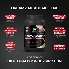 Reflex Nutrition 100% Whey Protein - 80% Pure Whey Protein - EAA Amino Acids - No Added Sugar - Whey Protein Powder for Pre Workout & Post Workout Recovery (Vanilla, 720g, 24 Servings)